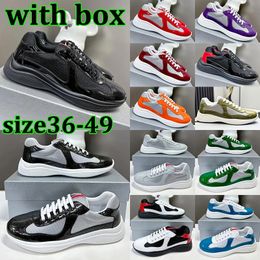 Free shipping with box american cup casual shoes designer men women america cups sneakers triple black white grey patent leather outdoor sports trainers big size 49