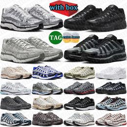 with box p6000 men women running shoes designer 6000 trainers outdoor durable sneakers comfortable sports shoe Cool Grey Black White Metallic Silver