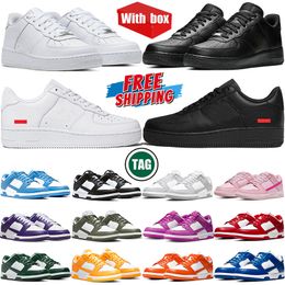 Free shipping With box deisgner Casual shoes mans womans triple white black panda low grey mens trainers outdoor sports running sneakers men wome shoe 36-45