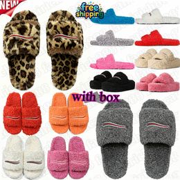 Free shipping designers slippers women fur slides furry mules fall winter homewear slide men slides footwear paris luxury comfortable fuzzy fluffy wool size 35-44