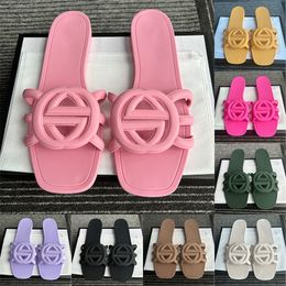 women designer sandals stylish slides rubble sole summer slippers outdoor beach comfortable sandal womens luxury shoes black white pink