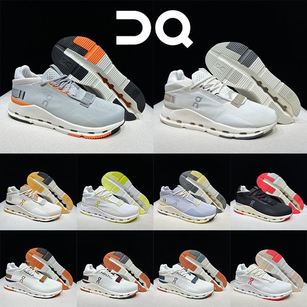 On Cloudnova 2 designer sneakers with box Men's and Women's Casual Sneakers Lightweight Cushioned Breathable Mesh Trendy Running Shoes grove black white lvory
