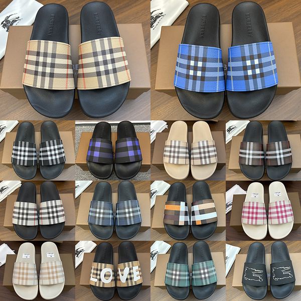 check slides free shipping for men women designer summer beach slide waterproof versatile striped slippers trendy luxury mens womens flip flops