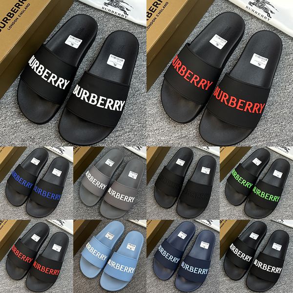 logo slides slippers free shipping for men women trendy navy blue black grey outdoor summer beach sandals waterproof slide