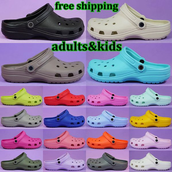 free shipping sandals designer men women kids slides classic clogs summer beach sliders outdoor shoes comfortable black white pink navy